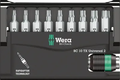 Set bitash Wera Bit Check 10 Universal 2, 10 copë, me Rapidaptor - 1
