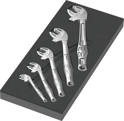 Set çelësa të rregullueshëm Wera 6004 Joker FOAM INSERT, 5 pjesë, deri 24 mm - 1