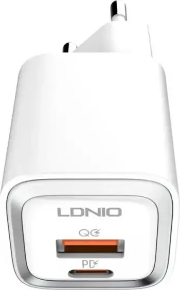 Karikues muri LDNIO A2318M, 20W, USB, USB-C, me kabllo USB-C në Lightning, Bardhë