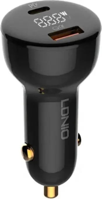Karikues veture LDNIO C101, 100W, USB + USB-C, me kabllo USB-C në Lightning, Zi