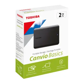 Hard disk i jashtëm Toshiba Canvio Basics 2 TB, i zi