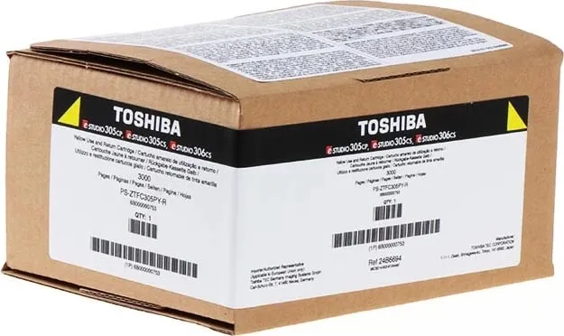 Toner, Toshiba, T-305PY-R (6B000000752), rendiment 3000 faqe, e verdhë - 1