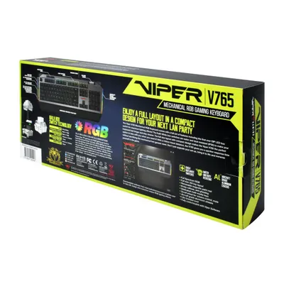 Tastierë mekanike Gaming Patriot Memory V765, USB, RGB, e zezë / e hirtë - 14