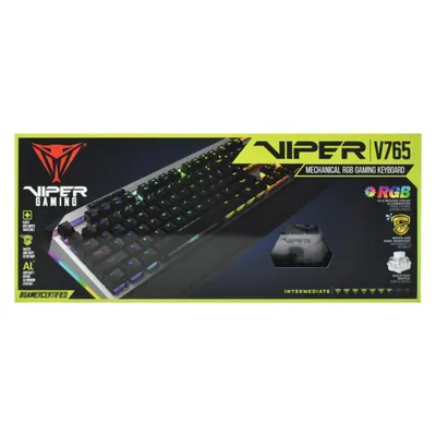 Tastierë mekanike Gaming Patriot Memory V765, USB, RGB, e zezë / e hirtë - 23