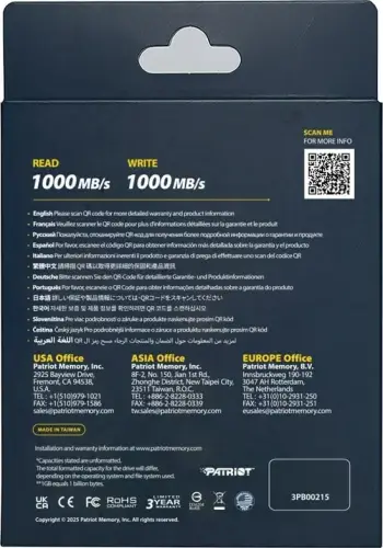 Disk i jashtëm SSD Patriot Memory Transporter Lite 512 GB, USB Type-C, i zi