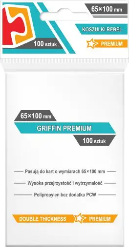 Mbështjellëse karta Rebel Griffin Premium, 65x100mm, set 100 copë, transparente