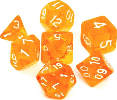 Set zaresh Rebel RPG Crystal, 7 copë, portokalli - 1