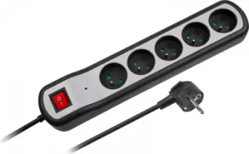 Zgjatues elektrik Rebel Power Strip, 5 priza, kabllo 3m, i bardhë