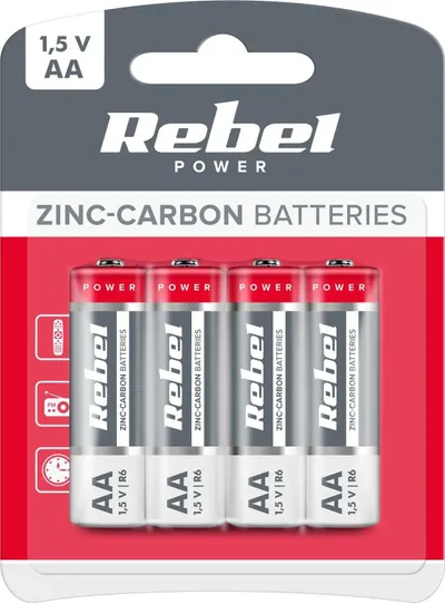Bateri AA Rebel Greencell R6, 1.5V, paketim 4 copë - 4