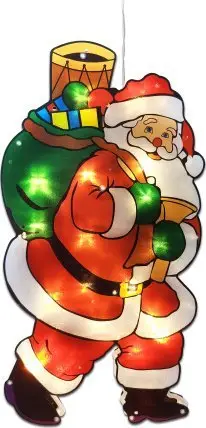 Stoli Krishtlindjesh Rebel Santa Claus, dekor figurine, LED dritë e bardhë e ngrohtë