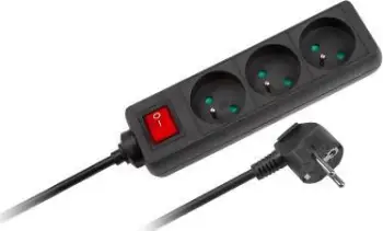 Streçojë elektrike Rebel Electro URZ3197-5B, 3 prize, kabllo 5 m, e zezë