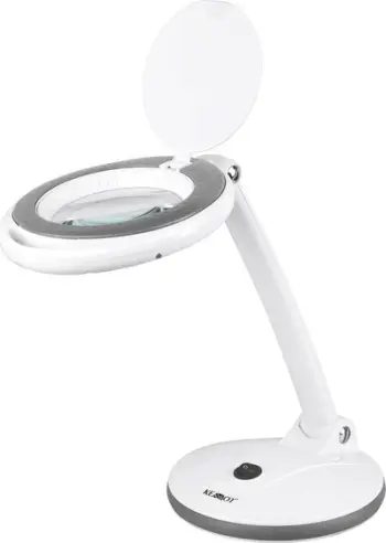 Lampë tavoline me lupë Rebel Tools NAR0462-2, 30 LED, 6W, e bardhë