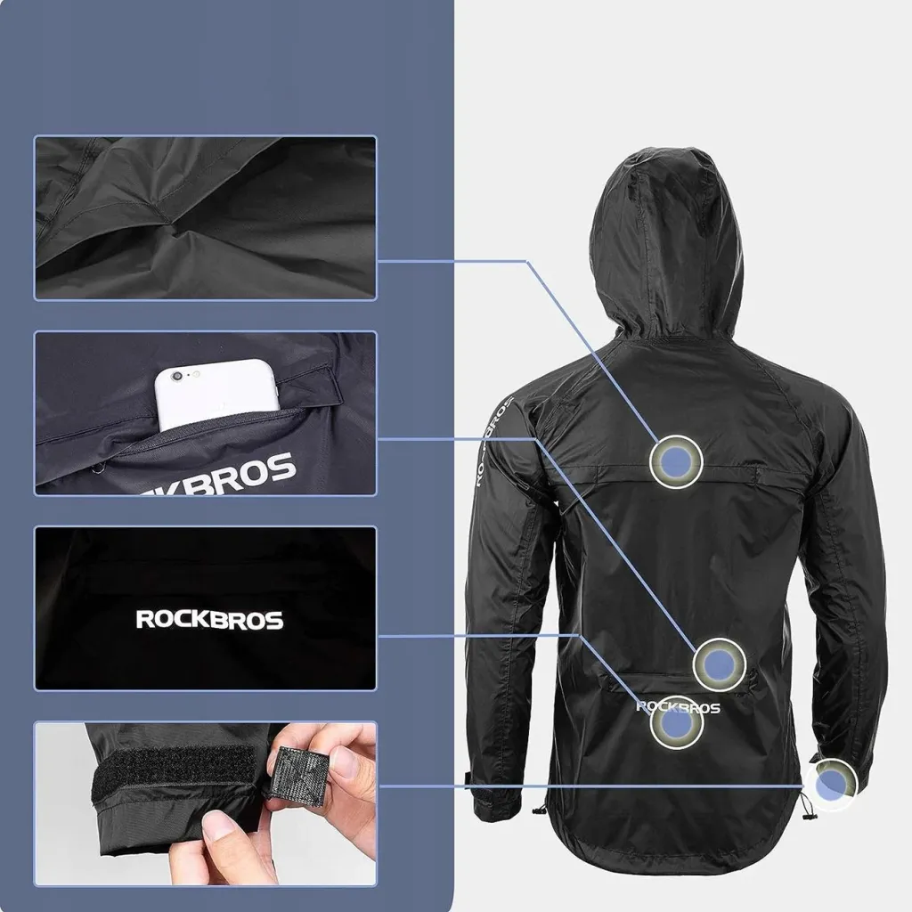 Xhaketë shiu Rockbros YPY013BKM, najlon, M, e zezë - 6