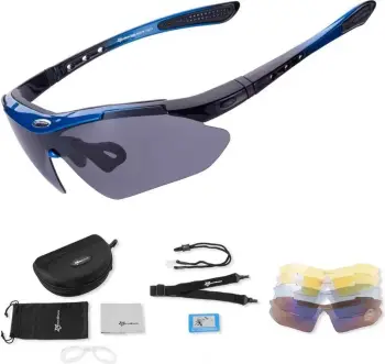 Syze çiklizmi Rockbros 10007, Polarized UV400, 4 lente, të zeza