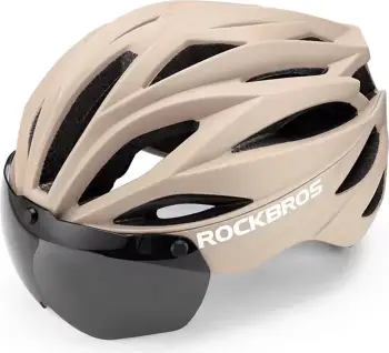 Helmetë biçiklete Rockbros 10110045003 me syze UV të ndashme, kafe