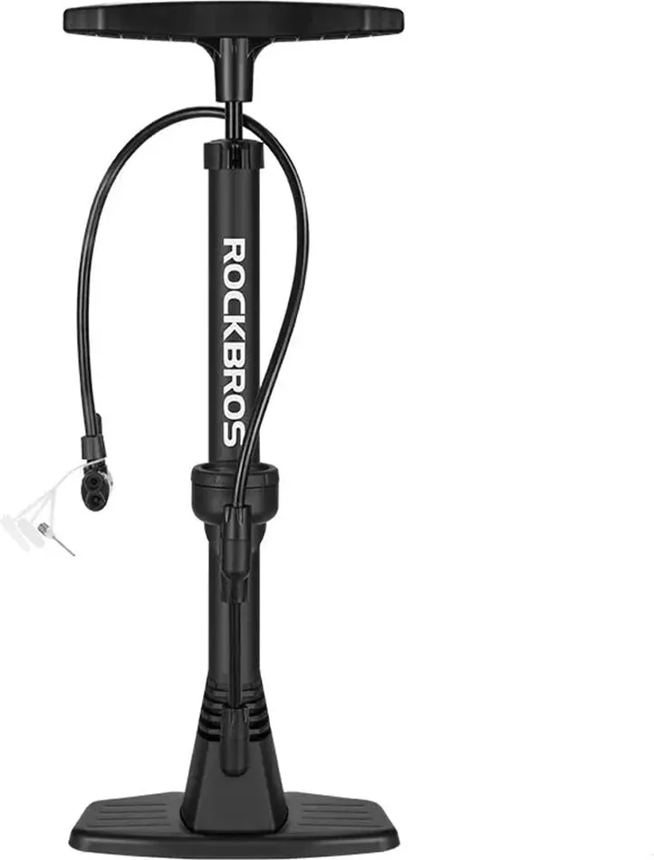 Pompë dyshemeje për biçikletë Rockbros 42510001001, me manometër, e zezë - 1