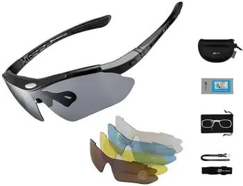 Syze çiklizmi Rockbros 10003, polarizuese, me 5 lente të ndërrueshme, e zezë, set