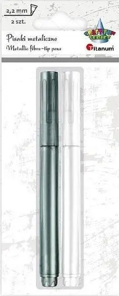 Set markerësh metalikë Titanum Metallic Marker, 2 copë, e bardhë dhe argjendtë
