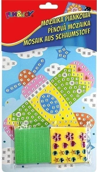 Set kreativ mozaik shkumë Titanum Foam Mosaic Airplane, aeroplan 3D, rreth 400 ngjitës, shumëngjyrësh - 1