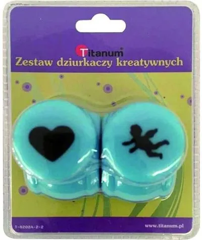 Set shpuesesh dekorative Titanium TITA4907 Zemër dhe Perëndia e Dashurisë, 18mm, 2 copë - 1