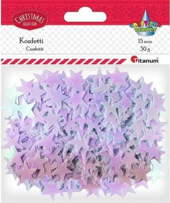 Konfeti yje Titanum Confetti Stars, 19mm, 30g, rozë e çelët