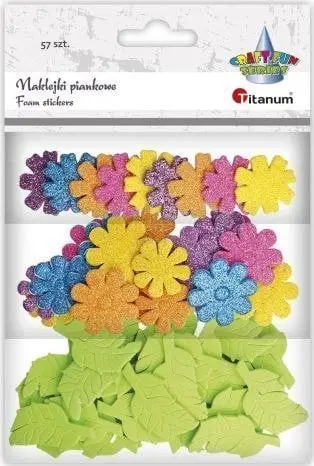 Stikera shkumë Titanum Foam, lule dhe gjethe, shumëngjyrëshe