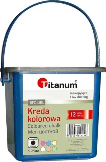 Kredë trotuari Titanum Sidewalk Chalk, 12 copë, 2x6 ngjyra, shumëngjyrëshe