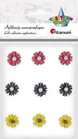 Ngjitës Titanium, përzierje lulesh margaritash, 9 copë