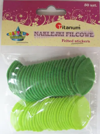 Stickers filci Titanum Craft Fun, 50 copë, gjethe, jeshile
