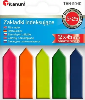 Ngjitëse shënjuese Titanium 397728, 12 x 45 mm, 125 copë, shumëngjyrëshe