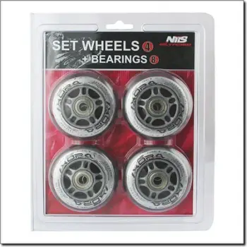 Set rrota patinash Nils, 76 mm, ABEC 7, transparente