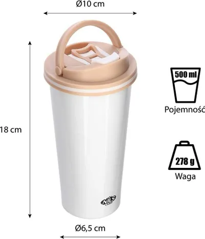 Termus Nils Extreme Nils Camp NCB18, 500ml, çelik inox, i bardhë - 3