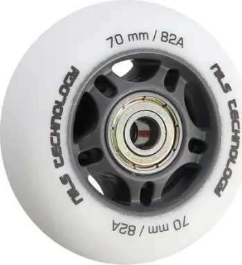 Set rrota dhe kushineta Nils Extreme, rrota PU 70x24 mm 82A, kushineta ABEC 9, të bardha mat