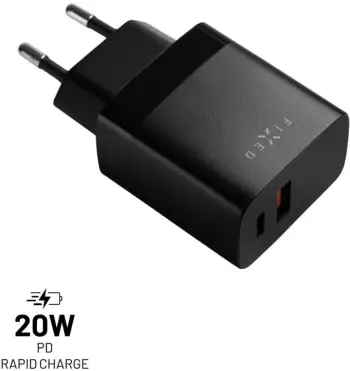 Karikues FIXED,USB-A, USB-C, PD & QC, 20W, i bardhë