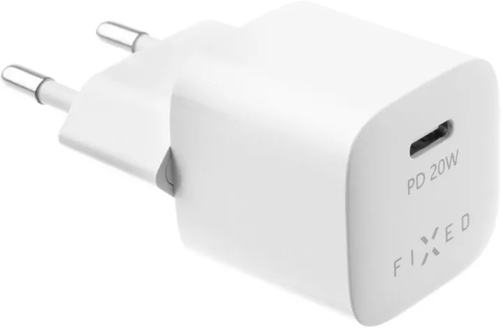 Karikues FIXED Mini, USB-C, PD, 20W, i bardhë + kabllo USB-C - USB-C, 1m, e bardhë - 4