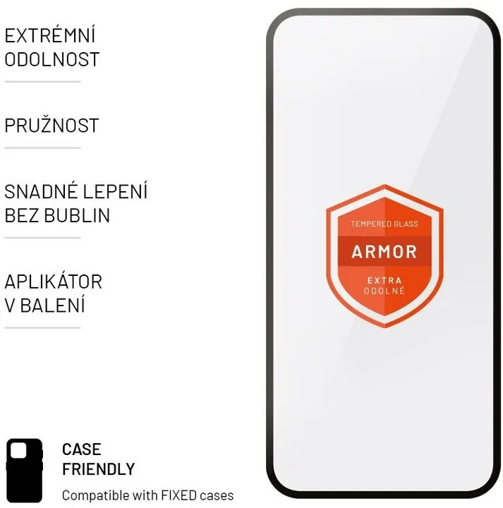 Xham mbrojtës FIXED Armor për Apple iPhone 14 Pro, me aplikues, i zi - 3