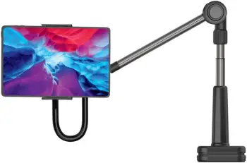 Mbajtëse universale FIXED për tablet/telefon, për fiksim në tryezën Relax, me krah rrotullues dhe të rregullueshëm, i zi