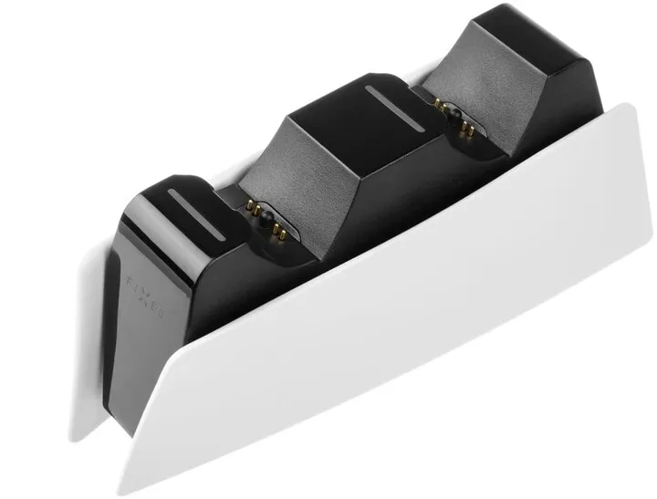 Stacion karikimi FIXED për dy kontrollues DualSense PlayStation 5 wireless, i zi / bardhë - 1