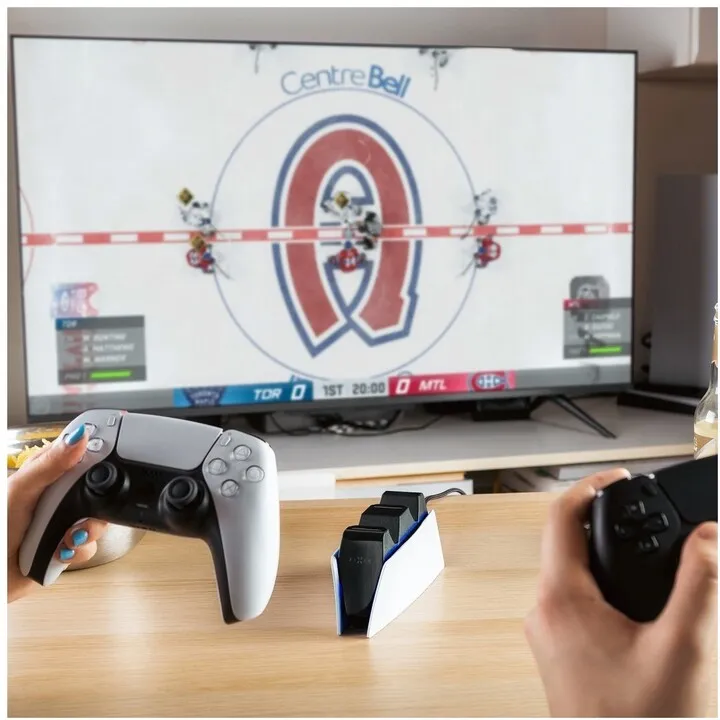 Stacion karikimi FIXED për dy kontrollues DualSense PlayStation 5 wireless, i zi / bardhë - 10