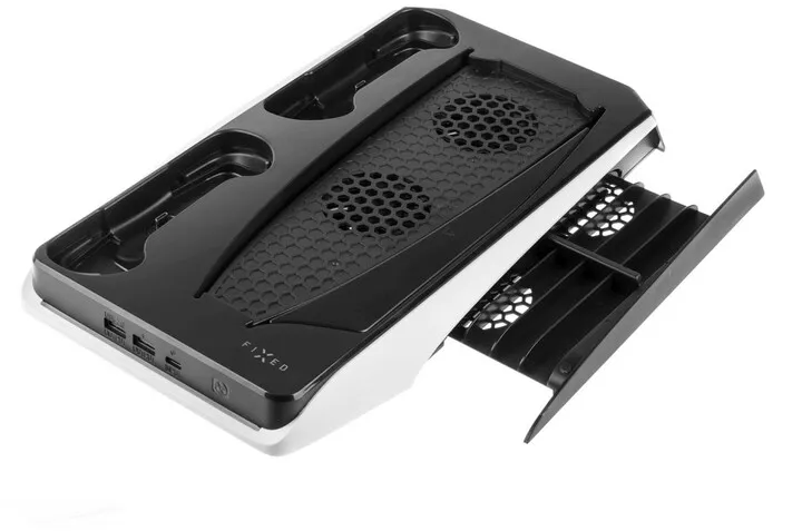 Stacion karikimi shumëfunksional FIXED për PlayStation 5, bardh e zi - 2