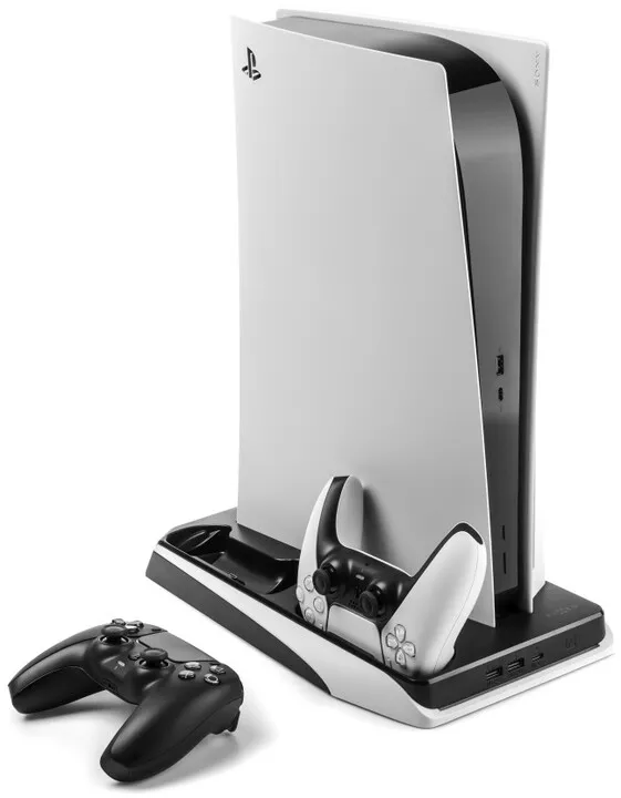Stacion karikimi shumëfunksional FIXED për PlayStation 5, bardh e zi - 11