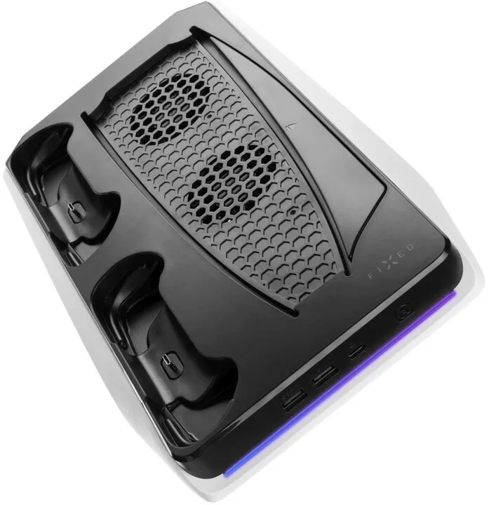 Stacion karikimi shumëfunksional FIXED për PlayStation 5, bardh e zi - 4