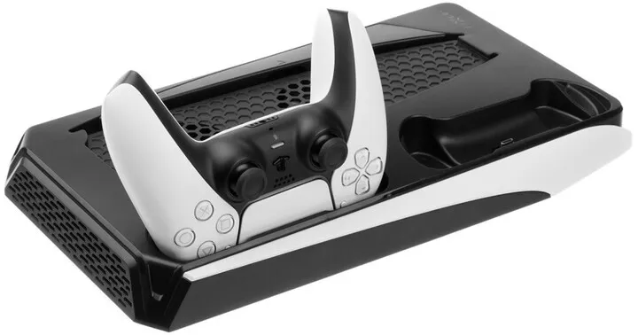 Stacion karikimi shumëfunksional FIXED për PlayStation 5, bardh e zi - 9
