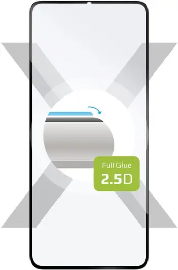 Xham mbrojtës FIXED Full-Cover për Xiaomi Redmi Note 9, i zi