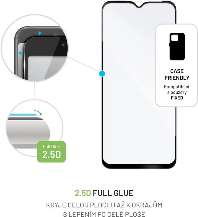 Xham mbrojtës FIXED Full-Cover për Samsung Galaxy A14 5G, i zi - 2