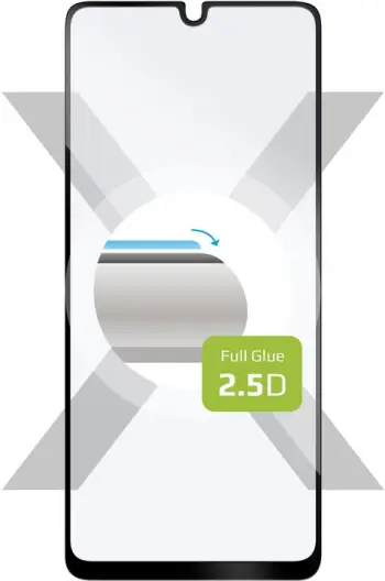 Xham mbrojtës FIXED Full-Cover për Samsung Galaxy A33 5G, me ngjitës në të gjithë sipërfaqen, me kornizë të zezë