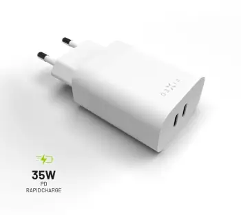 Karikues FIXED me 2x USB-C, PD, 35W, i bardhë