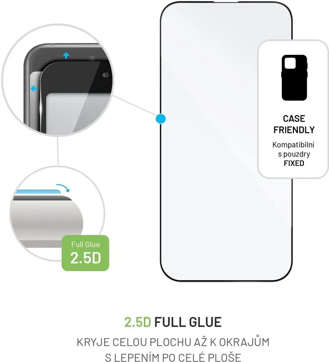 Xham mbrojtës FIXED Full-Cover për Apple iPhone 14 Pro, i zi - 2