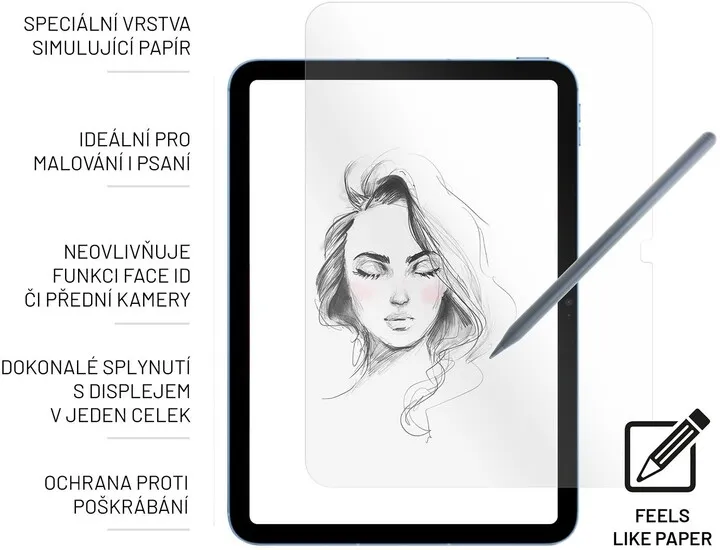 Xham mbrojtës FIXED PaperGlass për Apple iPad 10.9" (2022), transparent - 3