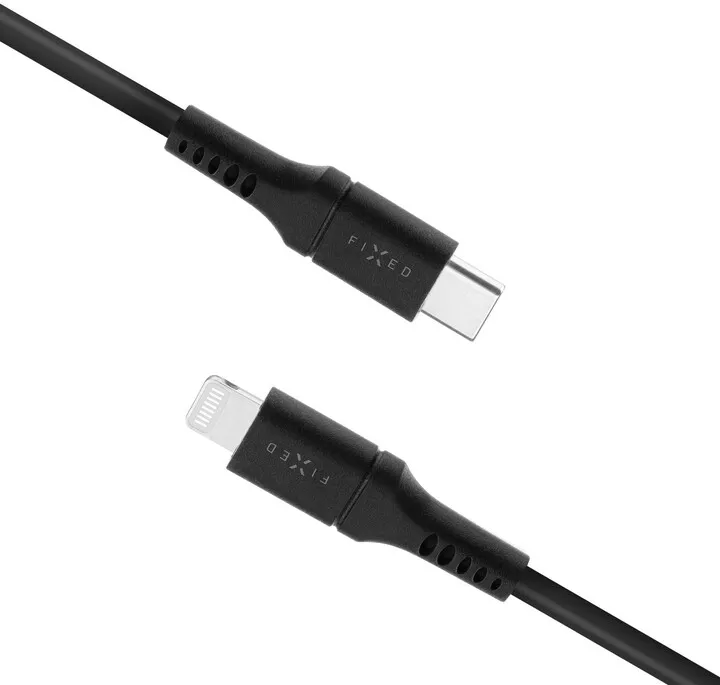 Kabllo për të dhëna dhe karikim FIXED USB-C - Lightning, MFi, PD, 2 m, e zezë - 1